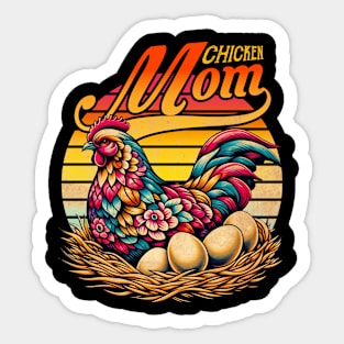 Chicken Mom Farmer Mother's Day Sticker